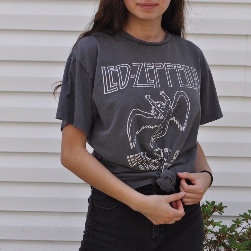 Brandy Melville Led Zeppelin Gray T-Shirt